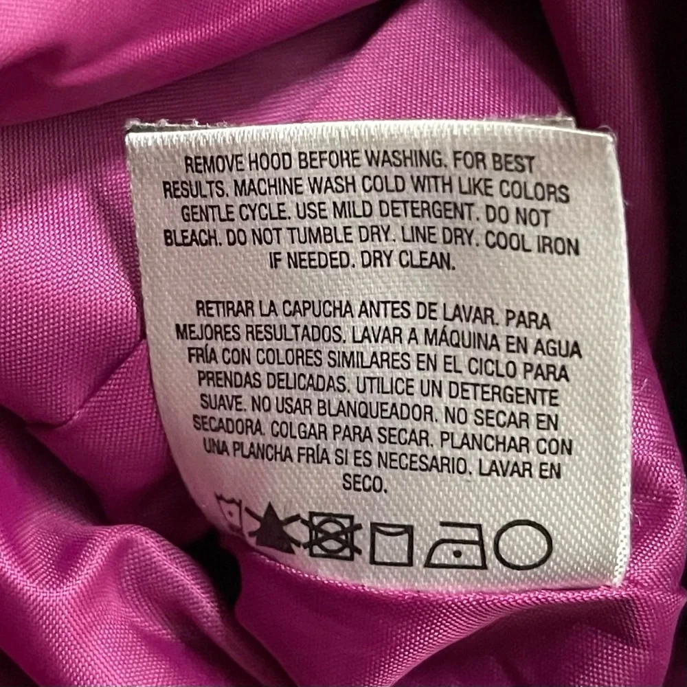 Route 66 Magenta & Gray Plaid Detachable Hooded Toggle Duffle Coat Size M (7/8)
